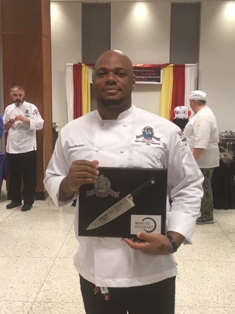 Chef Michael Shelton winning an award