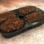 Almost from scratch chocolate cake waiting to come out of the mold